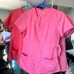 Grey's Anatomy Bright Pink Scrub Top